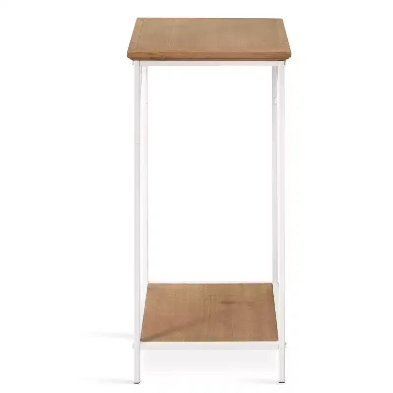 Anthea Square MDF Tea Table 12x12x26 Rustic Brown and White