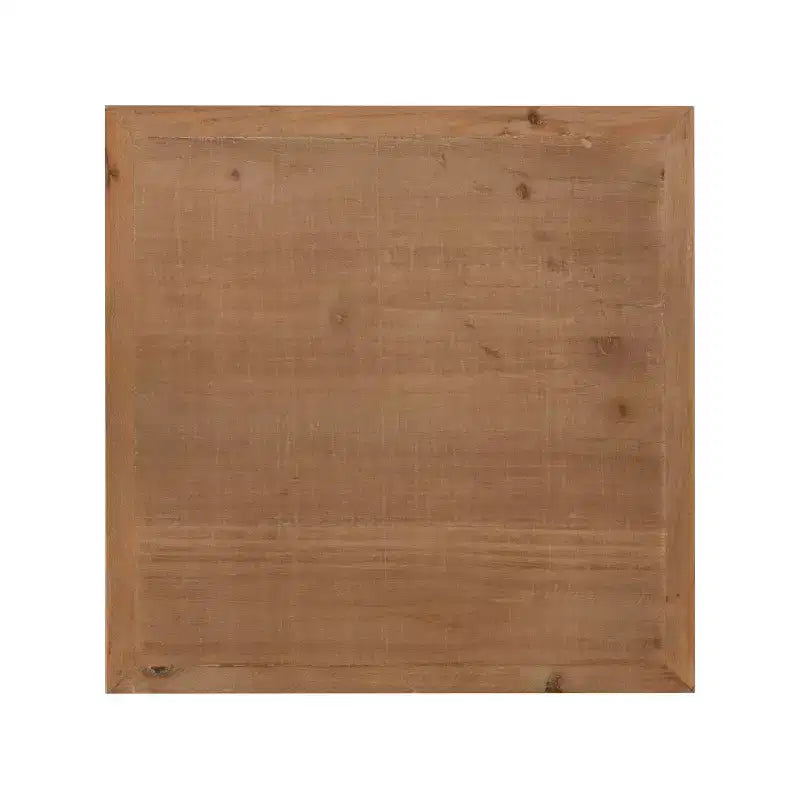 Square MDF Tea Table 12x12x26 Rustic Brown and White