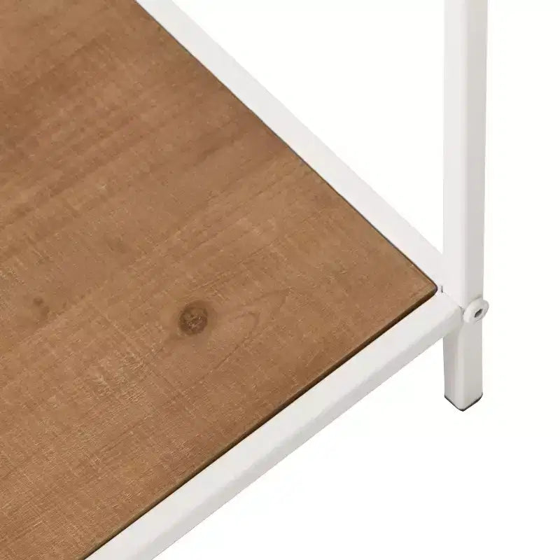 Square MDF Tea Table 12x12x26 Rustic Brown and White