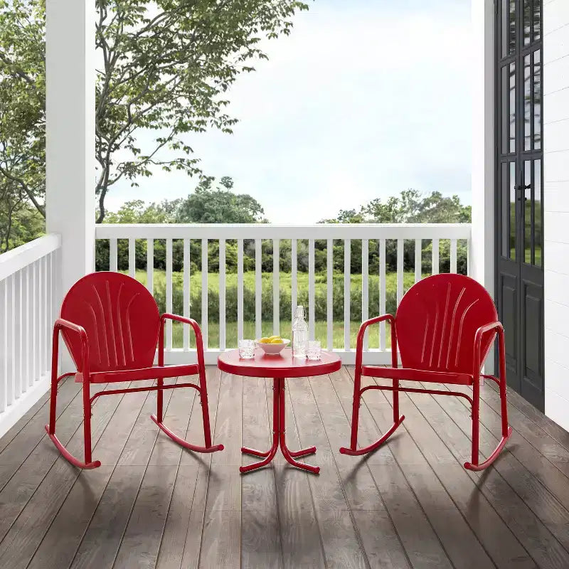 Ensemble de 3 chaises à bascule de jardin Crosley Griffith