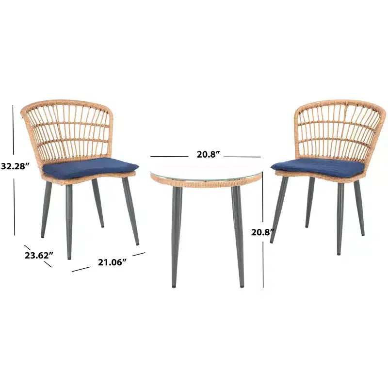 Ensemble de 3 chaises longues Prenza - Intérieur/Extérieur - PAT9013 - Safavieh