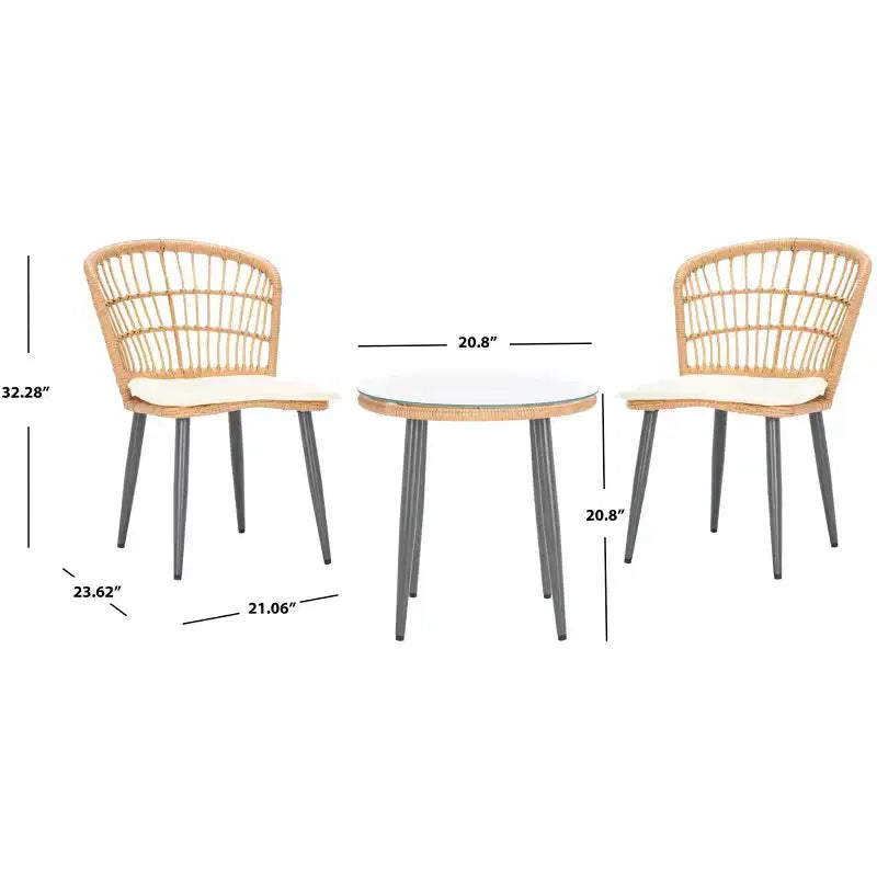 Ensemble de 3 chaises longues Prenza - Intérieur/Extérieur - PAT9013 - Safavieh