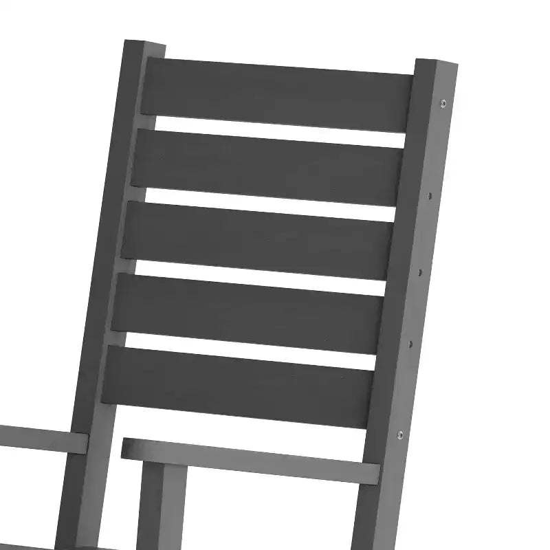 Ensemble 3 pièces Emma et Oliver pour intérieur/extérieur avec 2 fauteuils à bascule de style moderne avec table d'appoint assortie, pour toutes les saisons