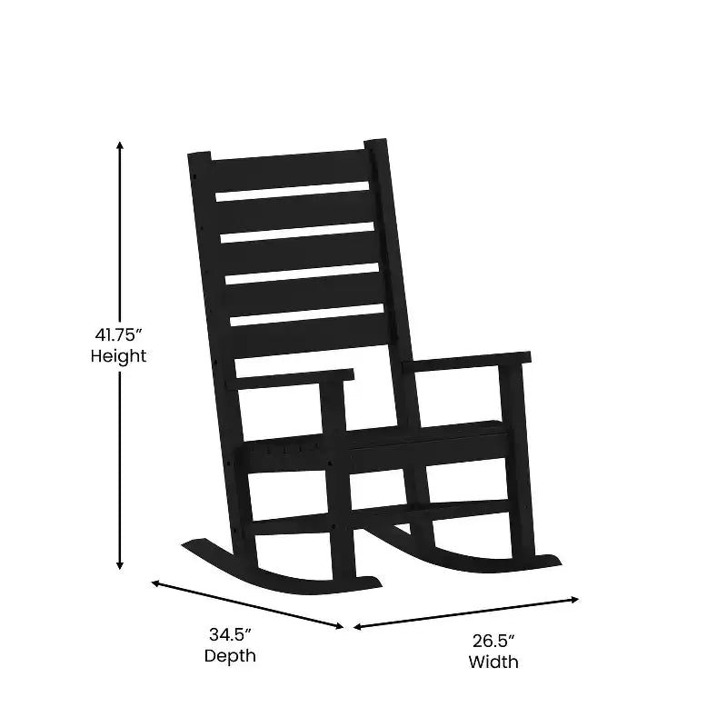 Ensemble 3 pièces Emma et Oliver pour intérieur/extérieur avec 2 fauteuils à bascule de style moderne avec table d'appoint assortie, pour toutes les saisons