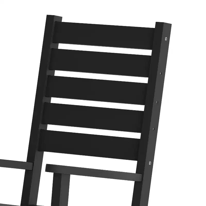 Ensemble 3 pièces Emma et Oliver pour intérieur/extérieur avec 2 fauteuils à bascule de style moderne avec table d'appoint assortie, pour toutes les saisons