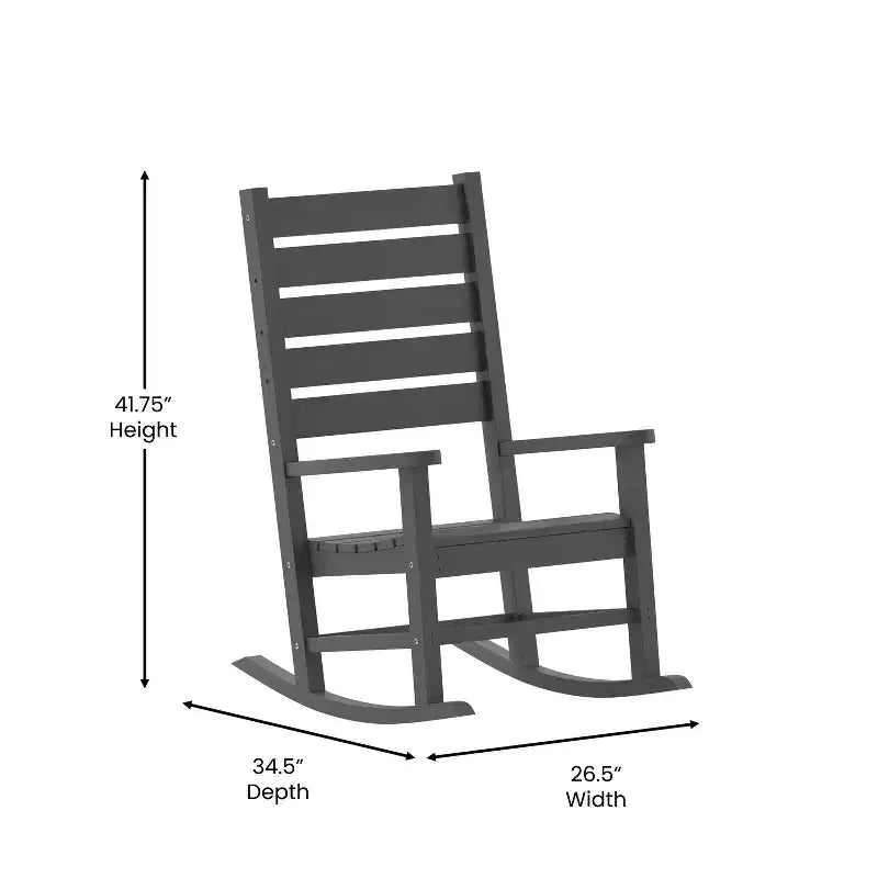 Ensemble 3 pièces Emma et Oliver pour intérieur/extérieur avec 2 fauteuils à bascule de style moderne avec table d'appoint assortie, pour toutes les saisons