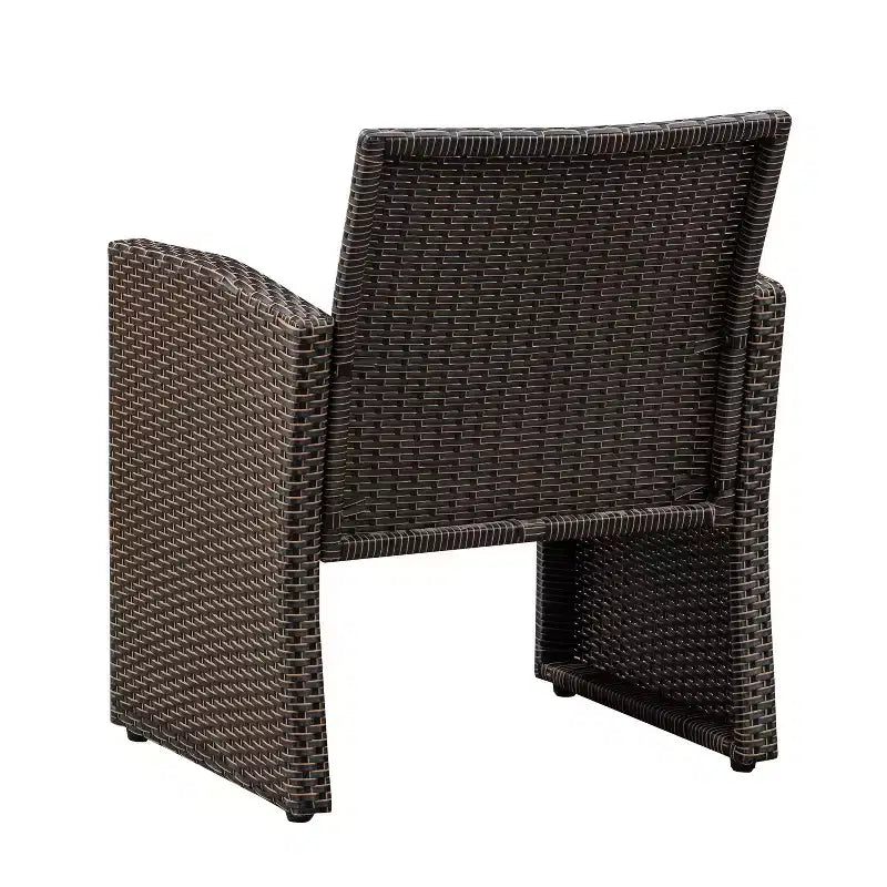 Balkene Home Ashville Salon de jardin en osier – Canapé, table et deux fauteuils inclus, coussins kaki et plateau en verre trempé, montage facile