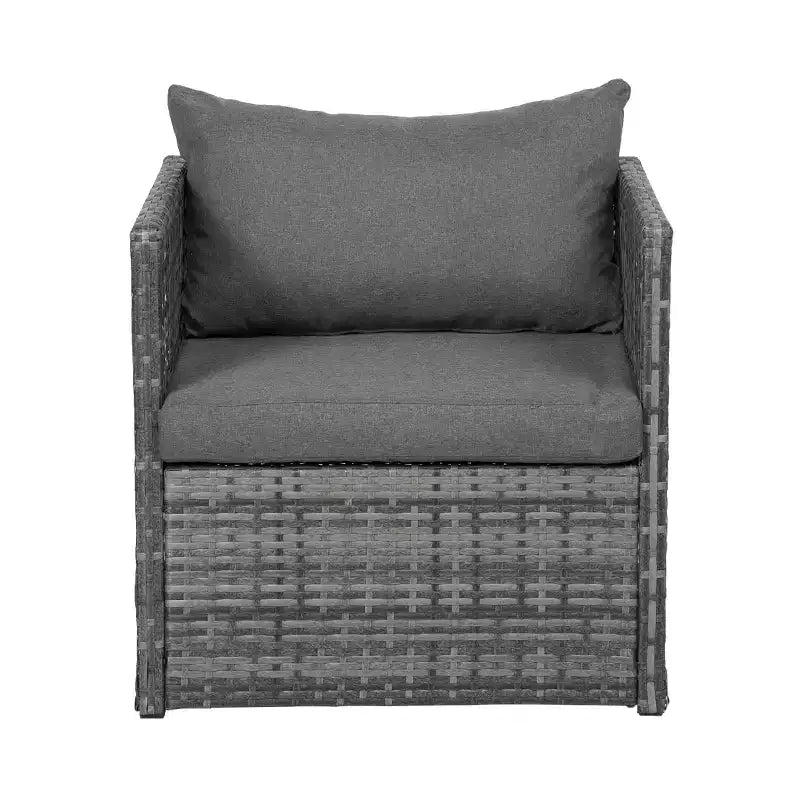 WestinTrends Ensemble de conversation d'extérieur 4 pièces en osier avec table basse, gris/gris