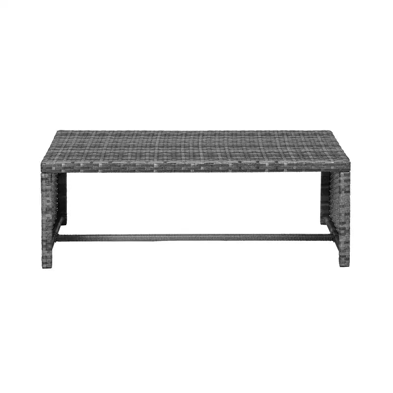 WestinTrends Ensemble de conversation d'extérieur 4 pièces en osier avec table basse, gris/gris