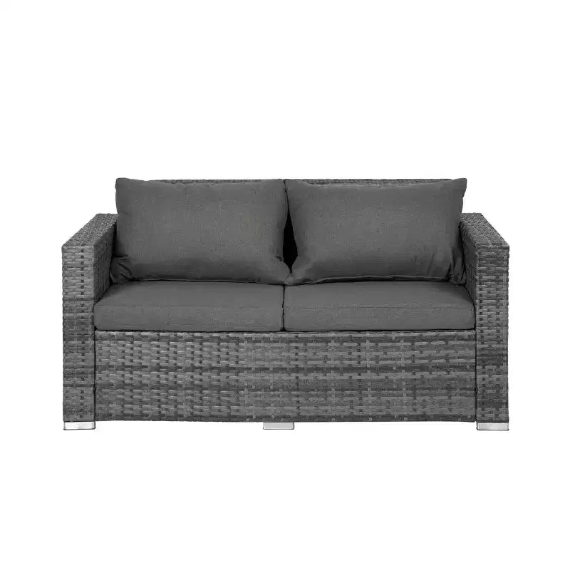 Ensemble de conversation de patio moderne WestinTrends 4 pièces avec coussins, gris/gris