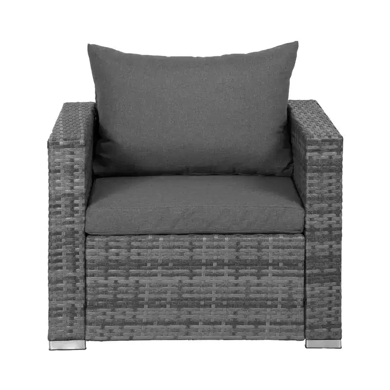 Ensemble de conversation de patio moderne WestinTrends 4 pièces avec coussins, gris/gris