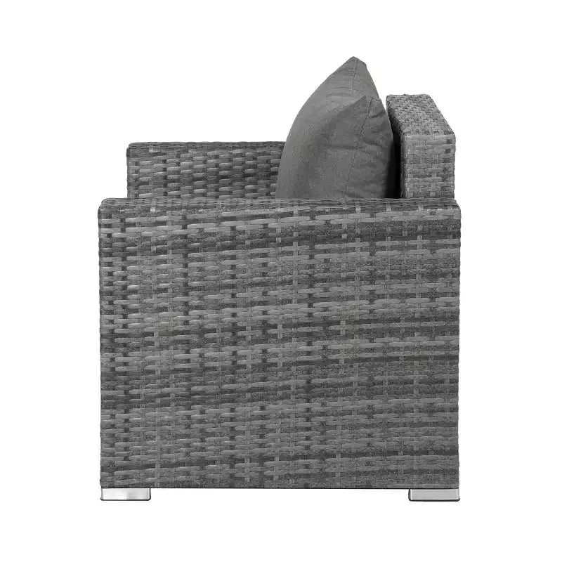 Ensemble de conversation de patio moderne WestinTrends 4 pièces avec coussins, gris/gris