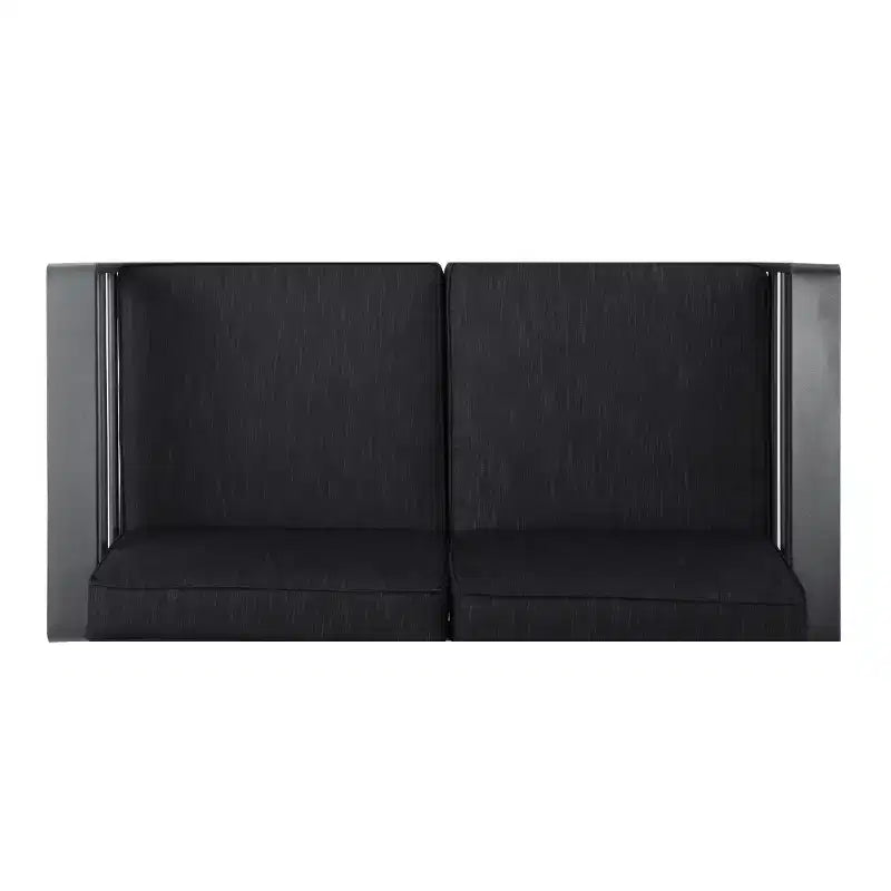 GDFStudio Liam, ensemble causeuse et table basse d'extérieur en aluminium avec coussins, gris/gris foncé