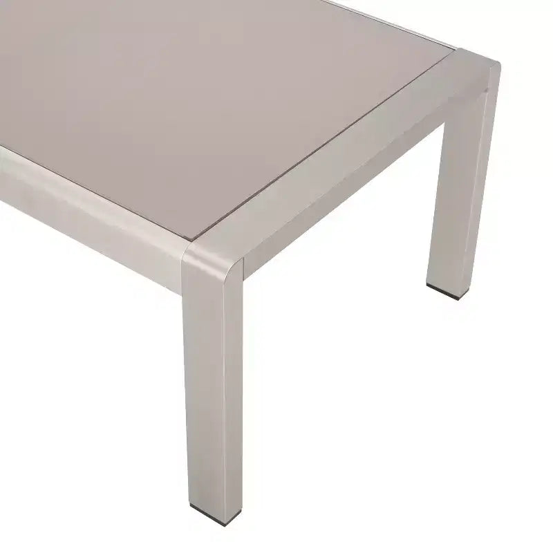 Ensemble de canapé de conversation GDFStudio Ava en aluminium et verre pour 6 personnes avec coussins, argent/gris