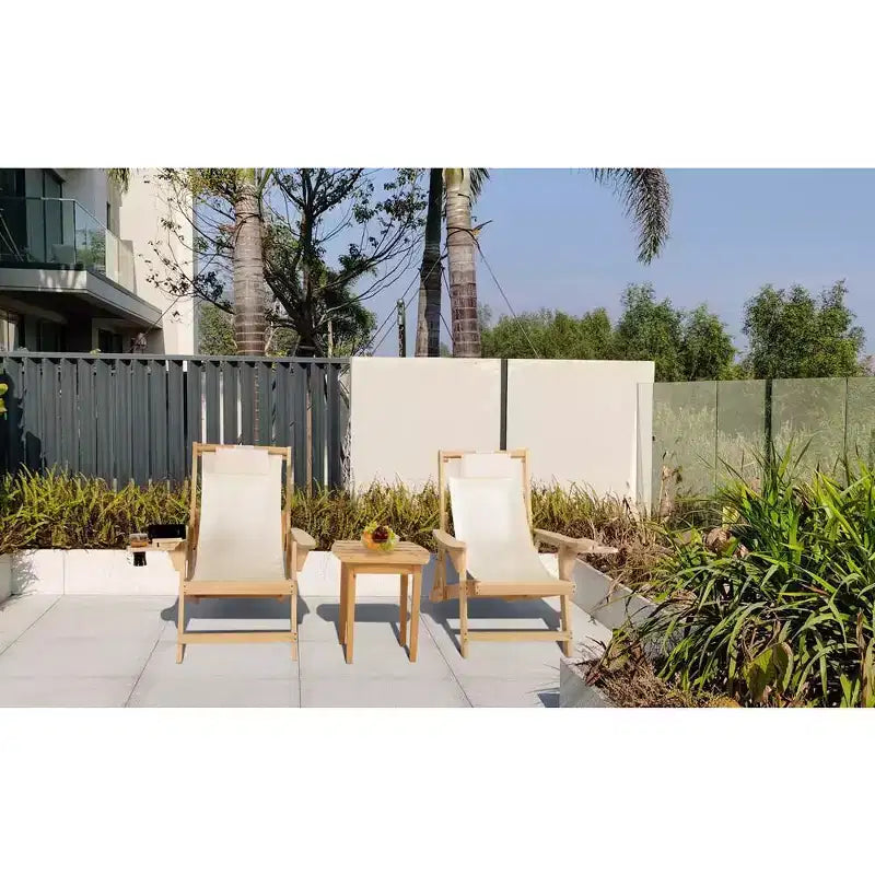 Chaises de camping pliantes Jiallo Romantic Collection avec porte-gobelet et porte-verre à vin et table d'appoint
