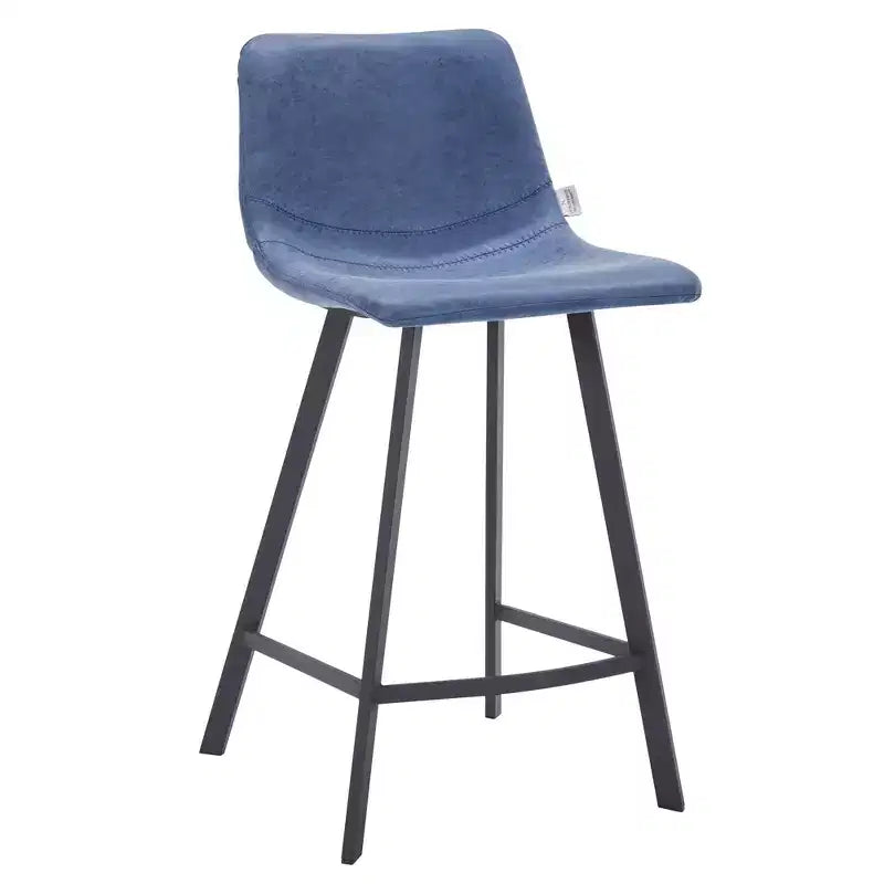 35" Counter Stool Upholstered Leather Ergonomic Backrest Padded Seat Stainless Steel Base and Footrest