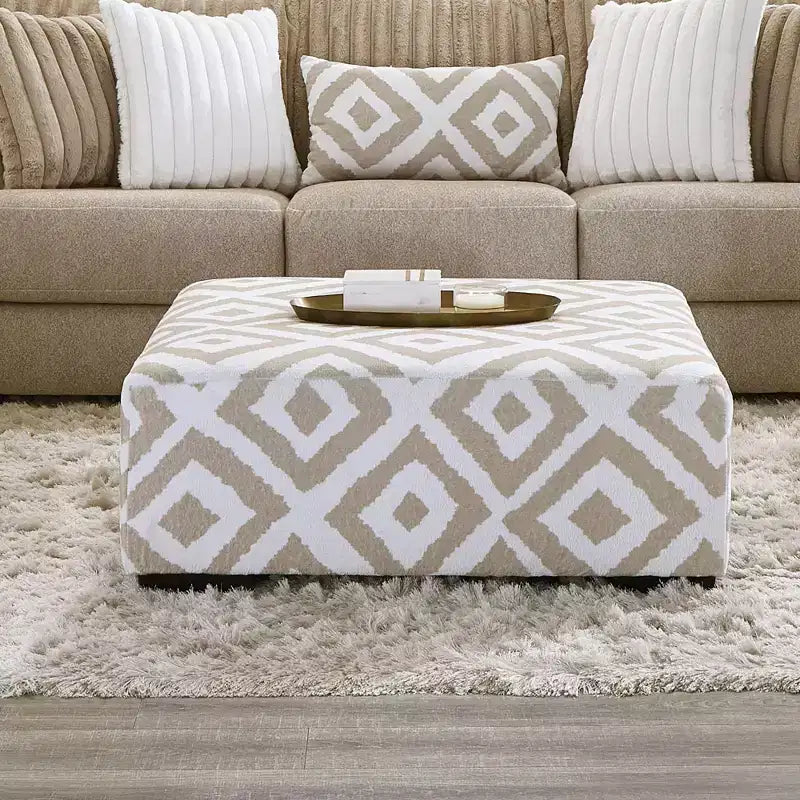 41" Square Upholstered Ottoman Foam Padded Polyester